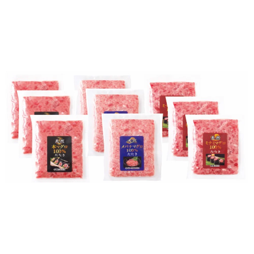 【お取り寄せ】【WN】築地ホクエイ 天然まぐろたたき三昧詰合わせ 720g(80g×3パック×3種) - Image 3