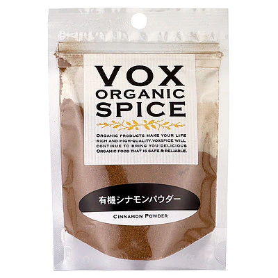 ヴォークススパイス 有機シナモンパウダー（袋） 25g