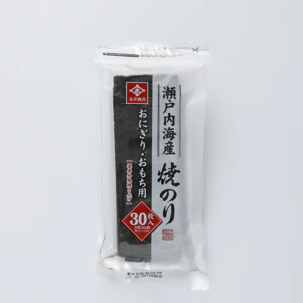 永井海苔 瀬戸内海産おにぎり焼のり 3切30枚