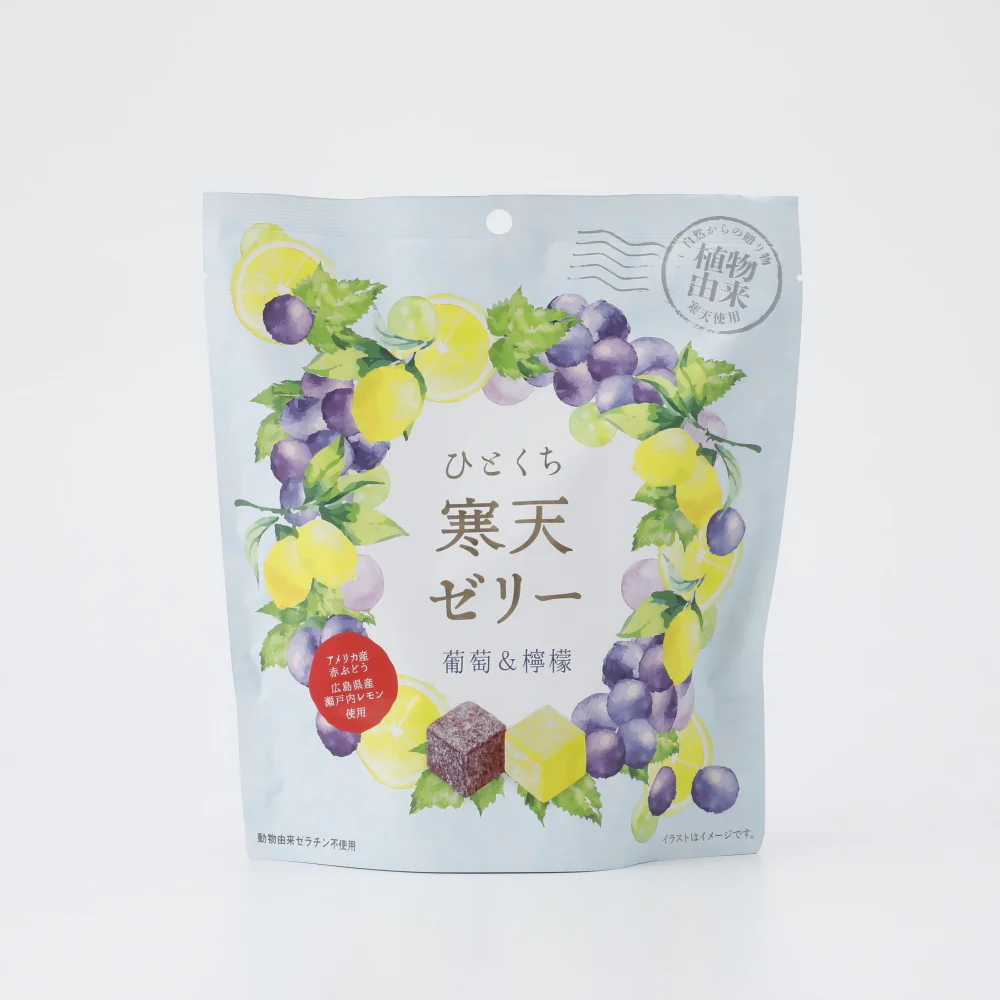 千年屋 ひとくち寒天ゼリー 葡萄＆檸檬 170g