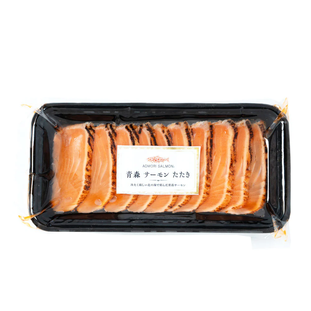 オカムラ食品 青森サーモンたたき +たれ付 80g | D+2 - Image 2